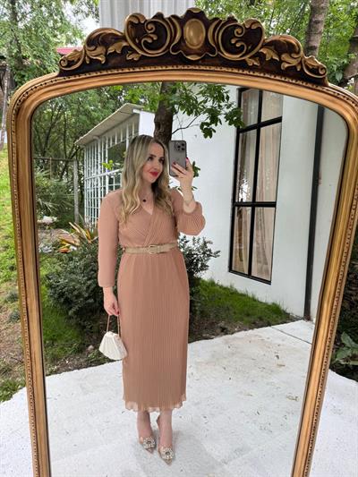 Alya Tasarım Elbise Koyu Bej