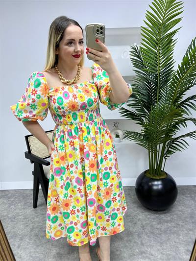 Aren Prensesn Model Balon Kol Pembe Desenli