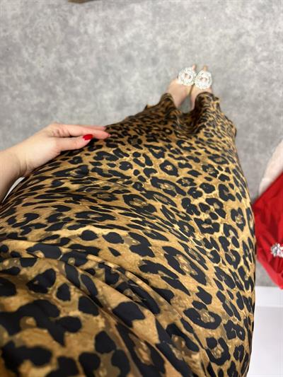 Askılı Degaje Yaka Saten Elbise Leoapar