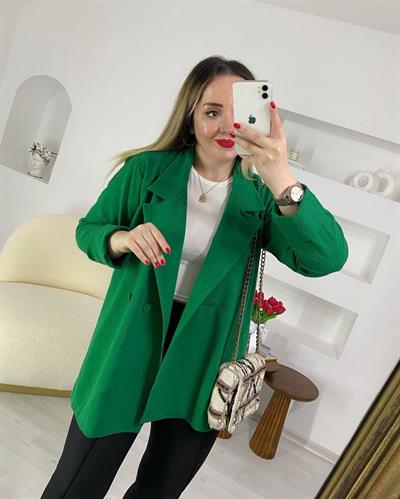 Astarsız Yazlık Eten Ceket Yeşil