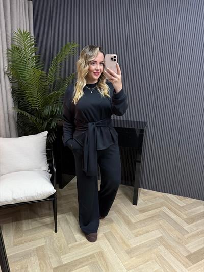 Bağlama Detaylı Orj Marka Oyhs Kumaş Takım Antrasit