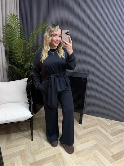 Bağlama Detaylı Orj Marka Oyhs Kumaş Takım Antrasit