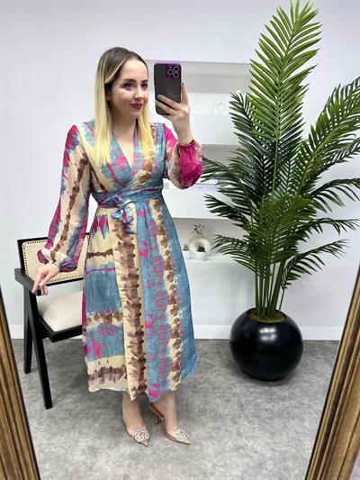 Batik Desen  Anvelop Tasarım Şifon Elbise