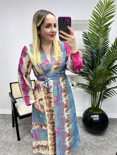 Batik Desen  Anvelop Tasarım Şifon Elbise