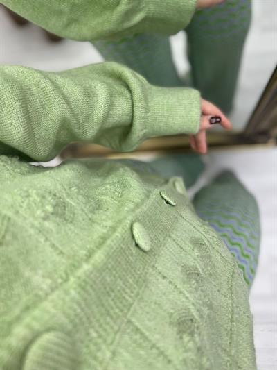 Bebe Yaka Yeşil Hırka