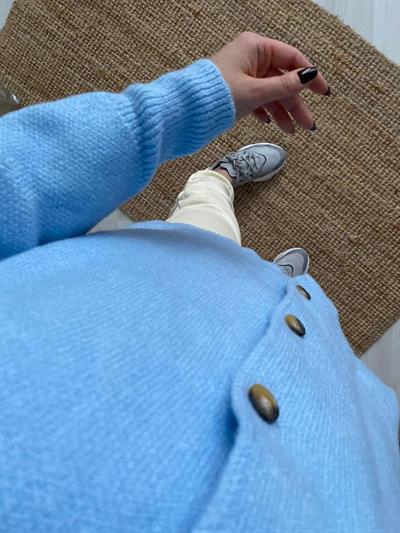 Bebek Mavi Triko Ceket