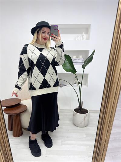 Bej Baklava Desen Kazak