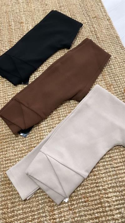 Beli Çapraz Detaylı Korseli Çelik Tayt Siyah