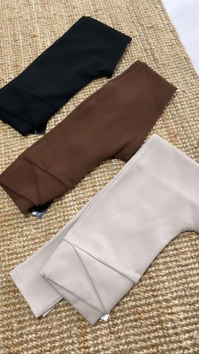 Beli Çapraz Detaylı Korseli Çelik Tayt Bej