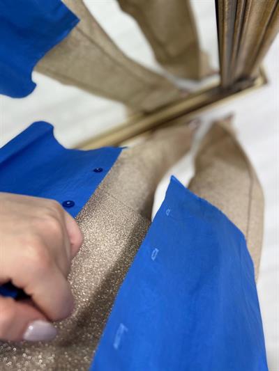 Beli Lastikli İthal Orj Marka Simli Bej Pantolon