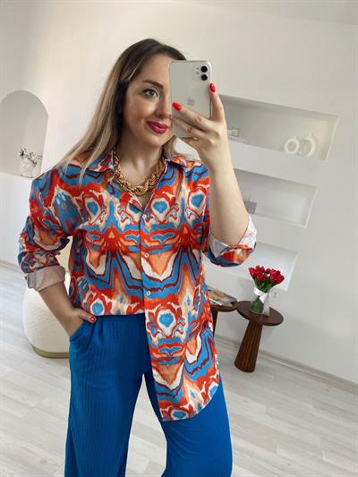 Beli Lastikli Pantolon Mavi