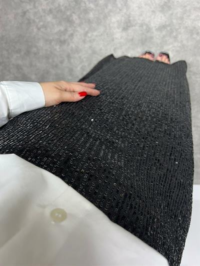 Beli Lastikli Payet Etek Siyah