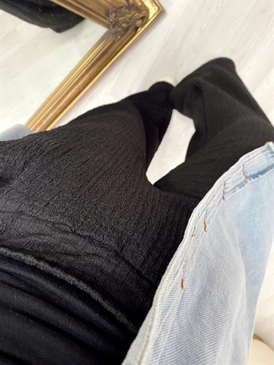 Beli Lastikli Siyah Pantolon