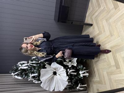 Bella Tasarım Belden Oturtmalı Denim Elbise