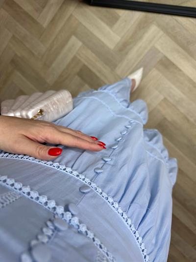 Berry Premium Pamuk Elbise Bebek Mavi