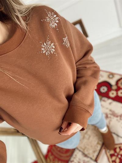 Beymen Taşlı Kahverengi Sweat