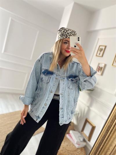 Bf Oversize Weekend Yazılı Jean Ceket
