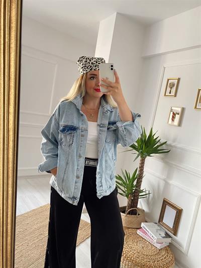 Bf Oversize Weekend Yazılı Jean Ceket