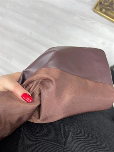 Bordo Blazer Deri Ceket