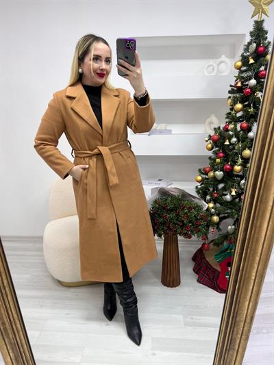 Camel Renk  Kaşe Kaban