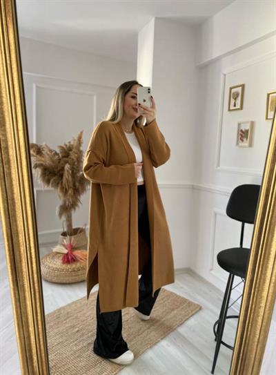 Camel Renk Triko Hırka