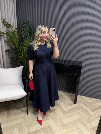 Ceremony Tasarım Prenses Model Denim Elbise 