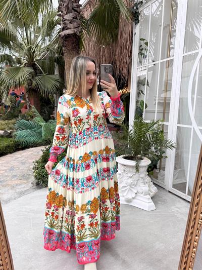 Çiçek Desenli Vira Elbise