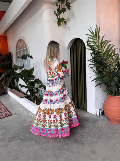 Çiçek Desenli Vira Elbise