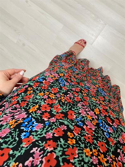 Çitir Desen Şifon Tasarım Elbise