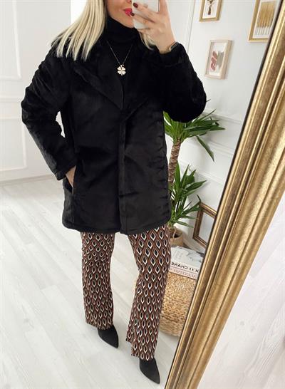 Damla Detay Örme Jakar Kumaş Pantolon