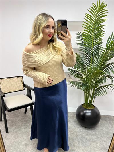 Degaje Yaka Fitilli Kazak  Bej