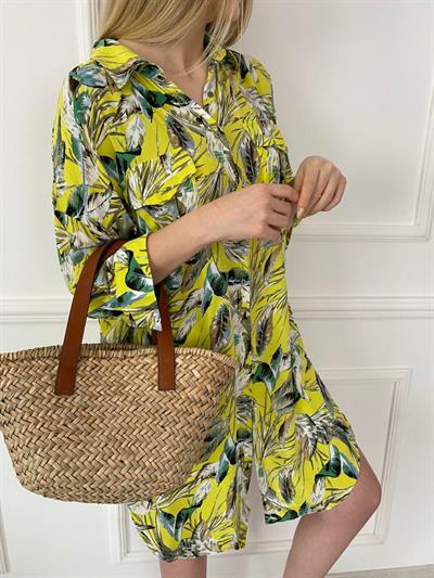 Desenli Düğmeli Gömlek / Elbise