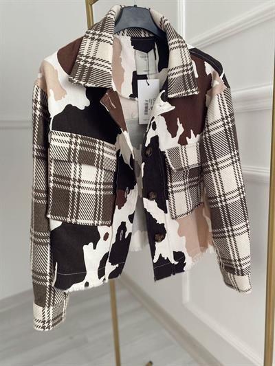 Desenli Düğmeli Tasarım Ceket/Gömlek