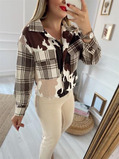 Desenli Düğmeli Tasarım Ceket/Gömlek