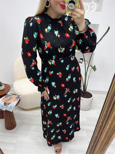 Desenli Maxi Boy Elbise