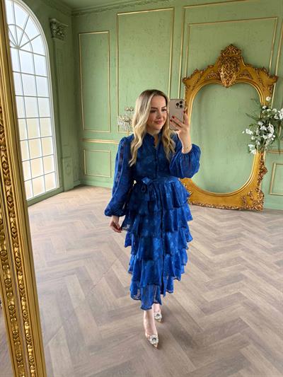 Diamond Kat Kat Şifon Elbise Mavi