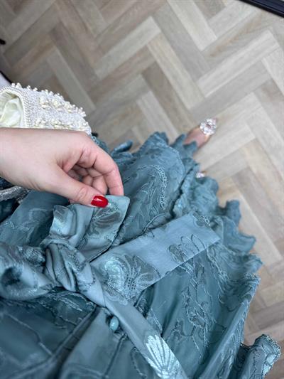 Diamond Kat Kat Şifon Elbise Mint Yeşil