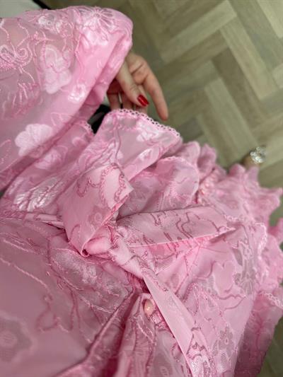 Diamond Kat Kat Şifon Elbise Pembe