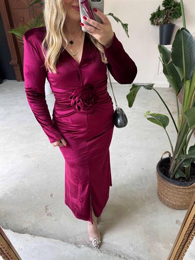 Diva Kadife Tasarım Elbise Bordo