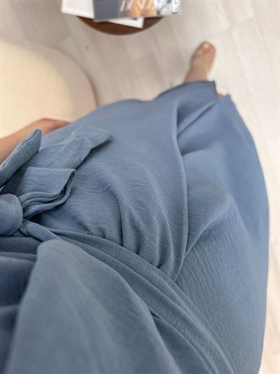 Düğüm Detaylı Kısa Kollu Elbise Soft Mavi