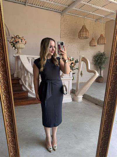 Düğüm Detaylı Modal Kumaş Elbise Antrasit