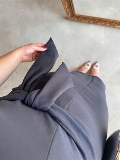 Düğüm Detaylı Modal Kumaş Elbise Antrasit