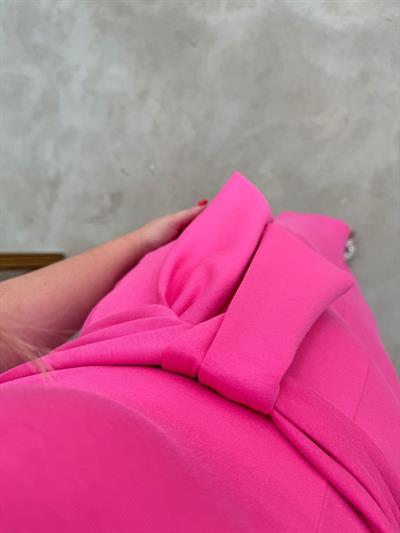 Düğüm Detaylı Modal Kumaş Elbise Pembe