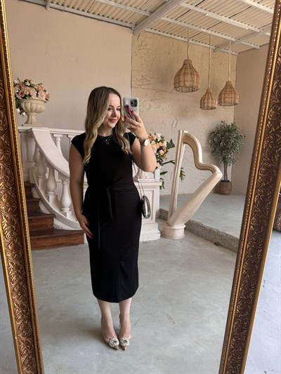 Düğüm Detaylı Modal Kumaş Elbise Siyah