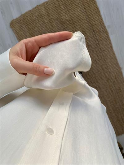 Ekru Özel Seri Saten Gömlek