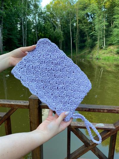 El Örgüsü Hasir Çanta Lila Renk