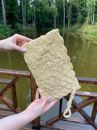 El Örgüsü Hasir Çanta Natural Renk