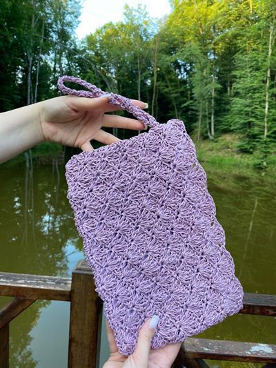 El Örgüsü Hasir Çanta Pembe Renk