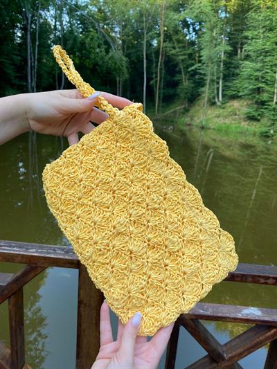 El Örgüsü Hasir Çanta Sarı Renk