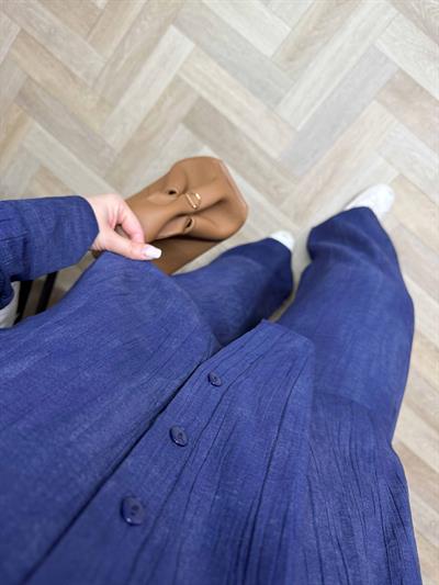 Elina Arkası Fiyonk Detaylı Tasarım Takım Lacivert